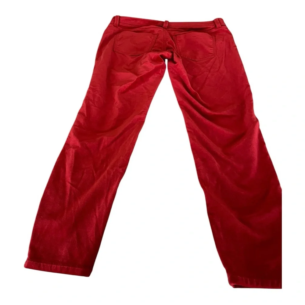 Banana Republic Heritage Red Skinny Velvet Zip Ankle Pants Size 30‎